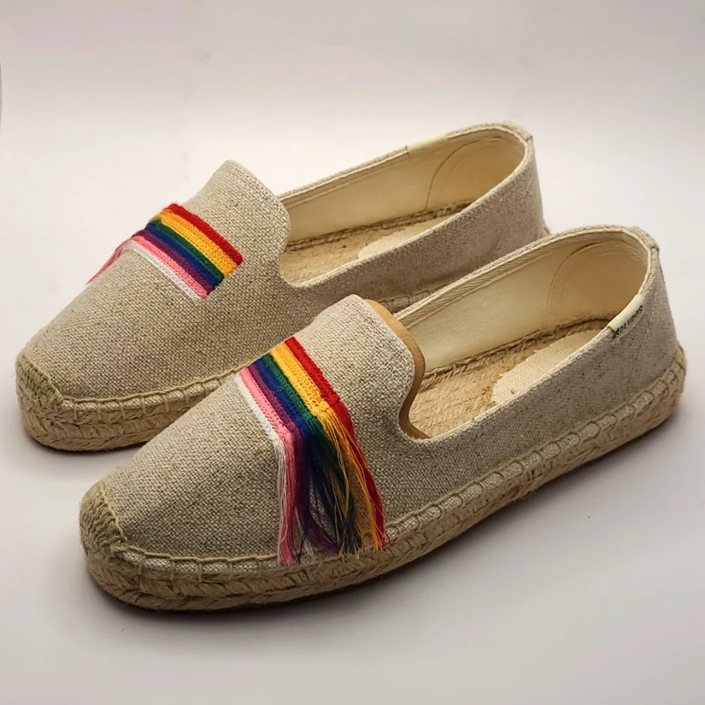 Soludos Pride Slip On  Espadrilles In Natural Sand Color - Picture 2 of 10